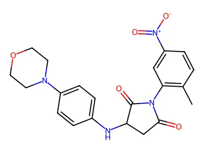 1-(2-Methyl-5-nitrophenyl)-3-((4-morpholinophenyl)amino)pyrrolidine-2,5-dione structure