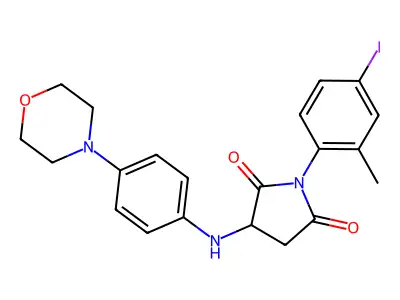 1-(4-Iodo-2-methylphenyl)-3-((4-morpholinophenyl)amino)pyrrolidine-2,5-dione structure