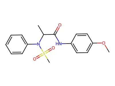 N-(4-methoxyphenyl)-2-(N-methylsulfonylanilino)propanamide structure