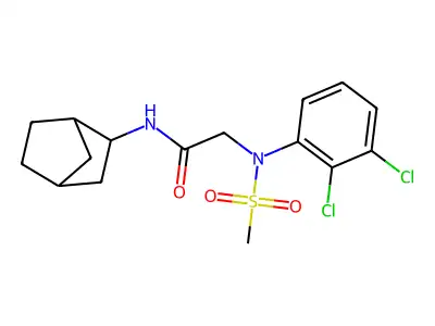 N-(3-bicyclo[2.2.1]heptanyl)-2-(2,3-dichloro-N-methylsulfonylanilino)acetamide structure