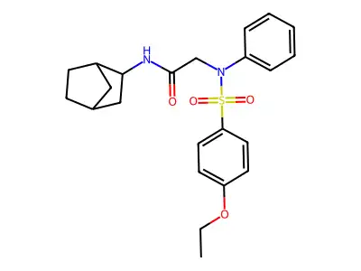 N-(3-bicyclo[2.2.1]heptanyl)-2-(N-(4-ethoxyphenyl)sulfonylanilino)acetamide structure