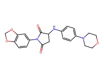 1-(Benzo[d][1,3]dioxol-5-yl)-3-((4-morpholinophenyl)amino)pyrrolidine-2,5-dione structure