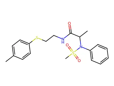 N-[2-(4-methylphenyl)sulfanylethyl]-2-(N-methylsulfonylanilino)propanamide structure