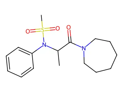 N-[1-(azepan-1-yl)-1-oxopropan-2-yl]-N-phenylmethanesulfonamide structure