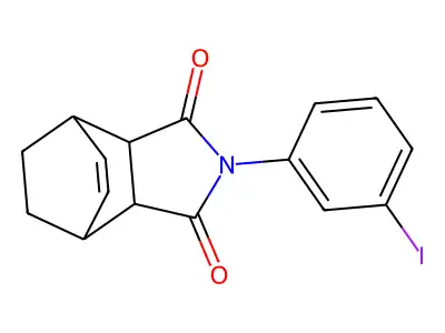 2-(3-iodophenyl)-3a,4,7,7a-tetrahydro-1H-4,7-ethanoisoindole-1,3(2H)-dione structure