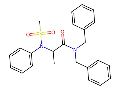 N,N-dibenzyl-2-(N-methylsulfonylanilino)propanamide structure