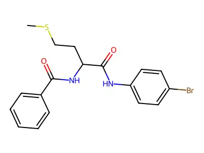 N-[1-(4-bromoanilino)-4-methylsulfanyl-1-oxobutan-2-yl]benzamide structure