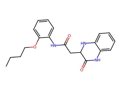 N-(2-butoxyphenyl)-2-(3-oxo-1,2,3,4-tetrahydroquinoxalin-2-yl)acetamide structure