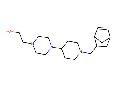 2-[4-[1-(5-bicyclo[2.2.1]hept-2-enylmethyl)piperidin-4-yl]piperazin-1-yl]ethanol structure