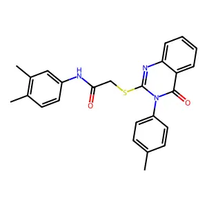 N-(3,4-dimethylphenyl)-2-{[3-(4-methylphenyl)-4-oxo-3,4-dihydroquinazolin-2-yl]sulfanyl}acetamide structure