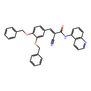 (Z)-3-[3,4-bis(phenylmethoxy)phenyl]-2-cyano-N-quinolin-5-ylprop-2-enamide structure