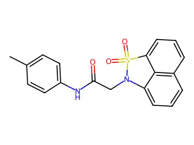 2-(2,2-dioxo-2lambda6-thia-3-azatricyclo[6.3.1.04,12]dodeca-1(11),4,6,8(12),9-pentaen-3-yl)-N-(4-methylphenyl)acetamide structure