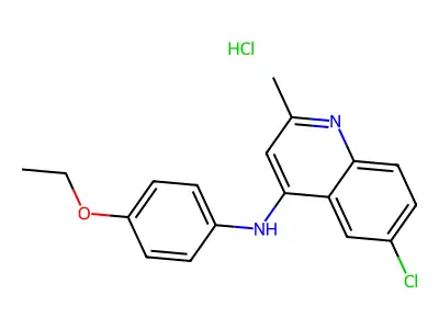 6-chloro-N-(4-ethoxyphenyl)-2-methylquinolin-4-amine hydrochloride structure
