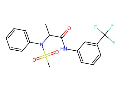 2-(N-methylsulfonylanilino)-N-[3-(trifluoromethyl)phenyl]propanamide structure