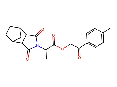 2-(4-methylphenyl)-2-oxoethyl 2-(1,3-dioxooctahydro-2H-4,7-methanoisoindol-2-yl)propanoate structure