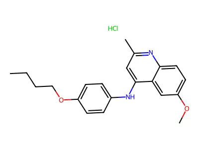 N-(4-butoxyphenyl)-6-methoxy-2-methylquinolin-4-amine hydrochloride structure