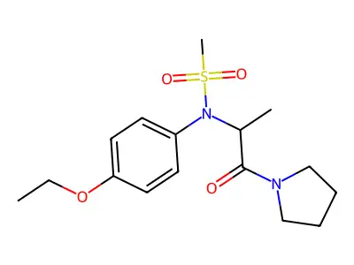 N-(4-ethoxyphenyl)-N-(1-oxo-1-pyrrolidin-1-ylpropan-2-yl)methanesulfonamide structure