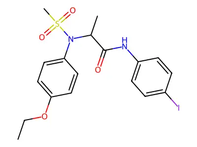 2-(4-ethoxy-N-methylsulfonylanilino)-N-(4-iodophenyl)propanamide structure