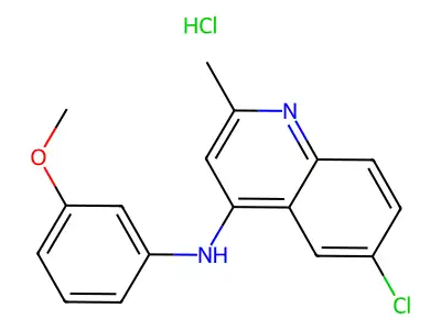 6-chloro-N-(3-methoxyphenyl)-2-methylquinolin-4-amine hydrochloride structure