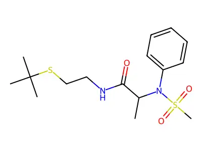 N-(2-tert-butylsulfanylethyl)-2-(N-methylsulfonylanilino)propanamide structure