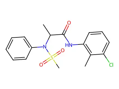 N-(3-chloro-2-methylphenyl)-2-(N-methylsulfonylanilino)propanamide structure