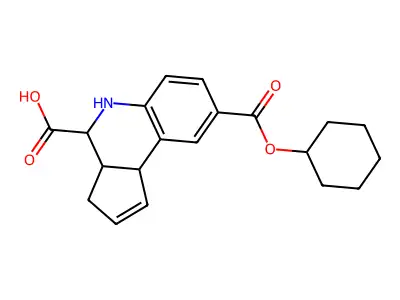 8-cyclohexyloxycarbonyl-3a,4,5,9b-tetrahydro-3H-cyclopenta[c]quinoline-4-carboxylic acid structure