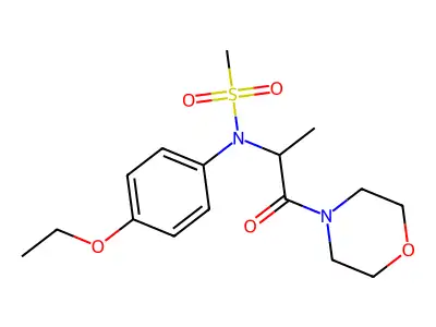 N-(4-ethoxyphenyl)-N-(1-morpholin-4-yl-1-oxopropan-2-yl)methanesulfonamide structure