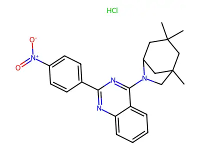 2-(4-nitrophenyl)-4-(1,3,3-trimethyl-6-azabicyclo[3.2.1]oct-6-yl)quinazoline, chloride structure