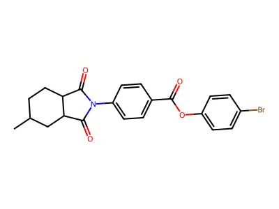 4-bromophenyl 4-(5-methyl-1,3-dioxooctahydro-2H-isoindol-2-yl)benzoate structure