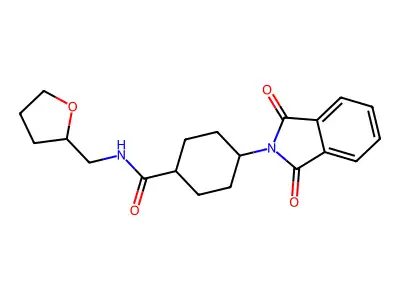 4-(1,3-dioxoisoindol-2-yl)-N-(oxolan-2-ylmethyl)cyclohexane-1-carboxamide structure