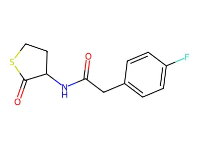 2-(4-fluorophenyl)-N-(2-oxothiolan-3-yl)acetamide structure