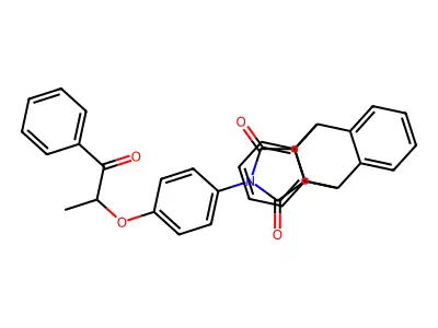 17-{4-[(1-oxo-1-phenylpropan-2-yl)oxy]phenyl}-17-azapentacyclo[6.6.5.0~2,7~.0~9,14~.0~15,19~]nonadeca-2,4,6,9,11,13-hexaene-16,18-dione (non-preferred name) structure