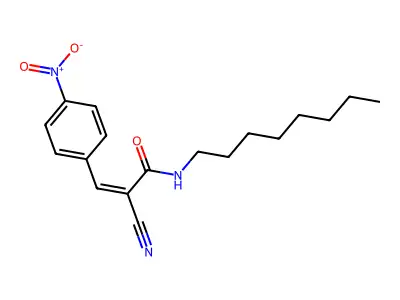 2-cyano-3-(4-nitrophenyl)-N-octylprop-2-enamide structure