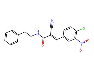 3-(4-chloro-3-nitrophenyl)-2-cyano-N-(2-phenylethyl)prop-2-enamide structure
