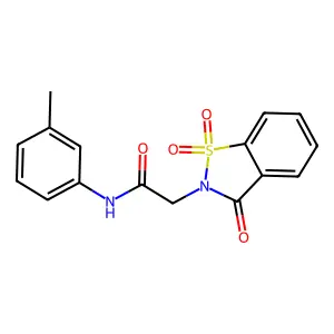2-(1,1-dioxido-3-oxo-1,2-benzisothiazol-2(3H)-yl)-N-(3-methylphenyl)acetamide structure
