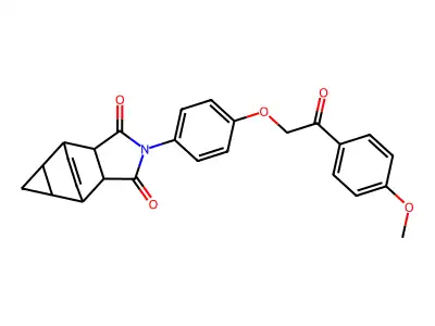 2-(4-(2-(4-Methoxyphenyl)-2-oxoethoxy)phenyl)-4,4a,5,5a,6,6a-hexahydro-4,6-ethenocyclopropa[f]isoindole-1,3(2H,3aH)-dione structure