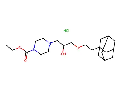 ethyl 4-{3-[2-(1-adamantyl)ethoxy]-2-hydroxypropyl}-1-piperazinecarboxylate hydrochloride structure