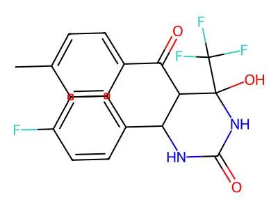 6-(4-FLUOROPHENYL)-4-HYDROXY-5-(4-METHYLBENZOYL)-4-(TRIFLUOROMETHYL)TETRAHYDRO-2(1H)-PYRIMIDINONE structure