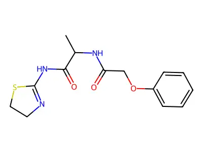 N-(4,5-dihydro-1,3-thiazol-2-yl)-2-[(2-phenoxyacetyl)amino]propanamide structure