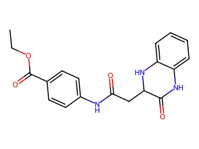 Ethyl 4-[2-(3-oxo-1,2,4-trihydroquinoxalin-2-yl)acetylamino]benzoate structure