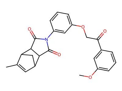 2-{3-[2-(3-methoxyphenyl)-2-oxoethoxy]phenyl}-5-methyl-3a,4,7,7a-tetrahydro-1H-4,7-methanoisoindole-1,3(2H)-dione structure