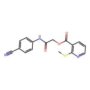 2-((4-Cyanophenyl)amino)-2-oxoethyl 2-(methylthio)nicotinate structure