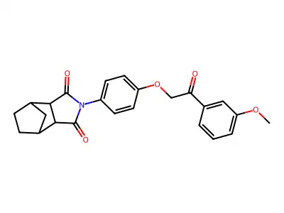 2-{4-[2-(3-methoxyphenyl)-2-oxoethoxy]phenyl}hexahydro-1H-4,7-methanoisoindole-1,3(2H)-dione structure