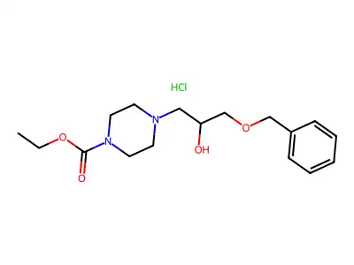 Ethyl 4-(3-(benzyloxy)-2-hydroxypropyl)piperazine-1-carboxylate hydrochloride structure