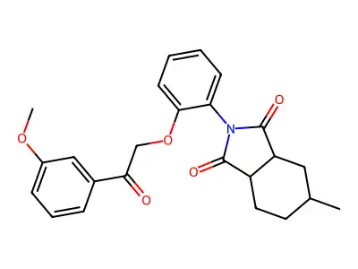 2-{2-[2-(3-methoxyphenyl)-2-oxoethoxy]phenyl}-5-methylhexahydro-1H-isoindole-1,3(2H)-dione structure