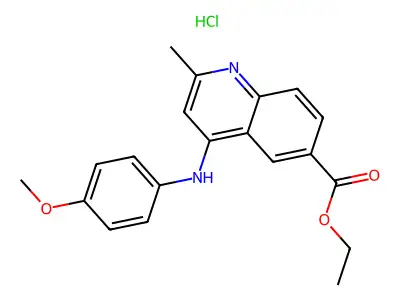 Ethyl 4-[(4-methoxyphenyl)amino]-2-methylquinoline-6-carboxylate, chloride structure