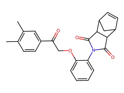 2-{2-[2-(3,4-dimethylphenyl)-2-oxoethoxy]phenyl}-3a,4,7,7a-tetrahydro-1H-4,7-methanoisoindole-1,3(2H)-dione structure