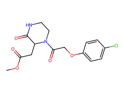 Methyl {1-[(4-chlorophenoxy)acetyl]-3-oxopiperazin-2-yl}acetate structure