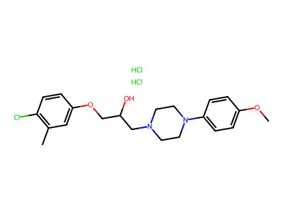 1-(4-chloro-3-methylphenoxy)-3-[4-(4-methoxyphenyl)piperazin-1-yl]propan-2-ol dihydrochloride structure