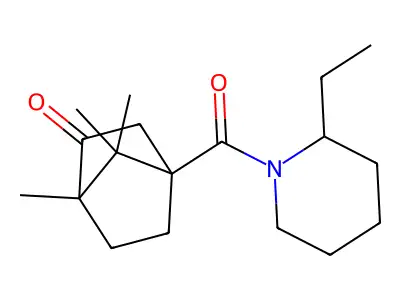 4-(2-Ethylpiperidine-1-carbonyl)-1,7,7-trimethylbicyclo[2.2.1]heptan-2-one structure